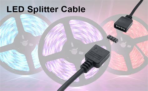 Amazon Pack Of 2 1 To 3 LED Splitter Cable 4 Pins RGB LED Strip