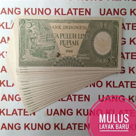 Jual Gress Mulus Asli 25 Rupiah Tahun 1964 Seri Pekerja Tangan Rp Uang