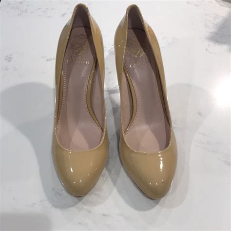 Vince Camuto Nude Patent Heels Gem