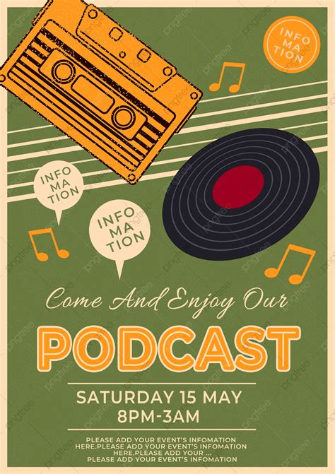 Vintage Style Record Tape Broadcast Program Poster Template Download On Pngtree