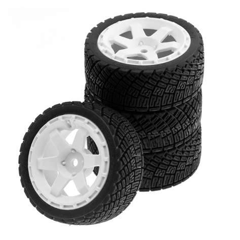 Rc Rally Racing Wheels Tires On Road Car Rubber Tyres Mm Hex For