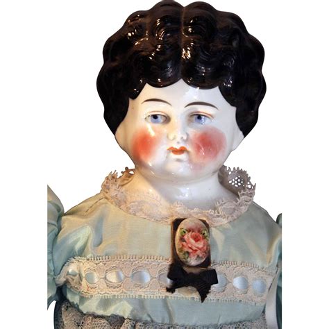 Antique German China Head Doll With 1890s Hairstyle That Is 23 Tall