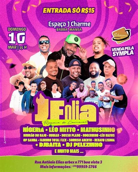 J Folia Ressaca Do Carnaval Em Barra Mansa Sympla