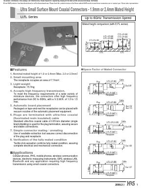 U FL R SMT 1 10 Datasheet PDF HIROSE ELECTRIC