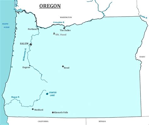 Oregon State Map With Cities And Towns Map