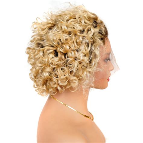 Short Blonde Pixie Cut Wig Curly Hair Lace Wigs West Kiss Hair