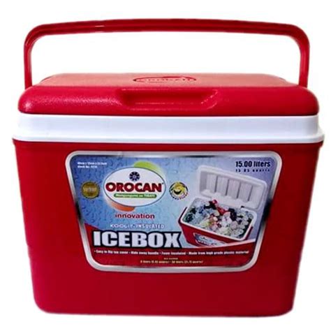 Orocan Ice Box Chest Insulated Cooler Liters With Handle Color Red