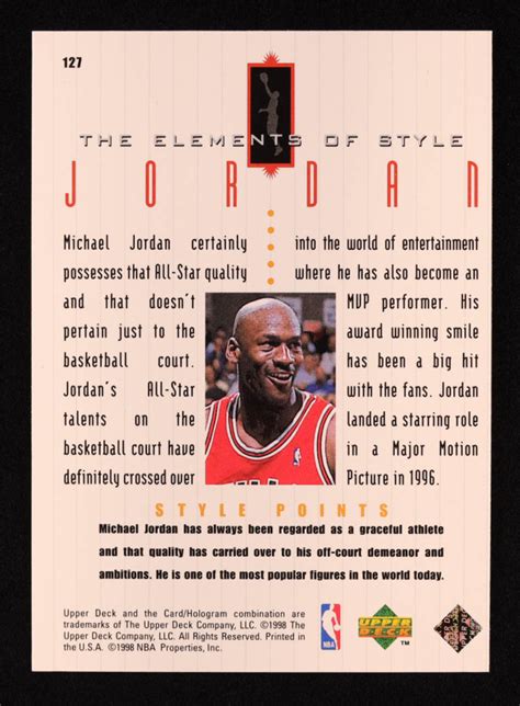 Michael Jordan 1998 Upper Deck Michael Jordan Living Legend 127 STY