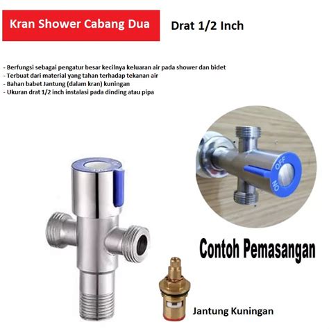 Sopo Ngiro Stop Kran Cabang T Sus 304 Untuk Kran Shower Toilet Closet