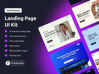 Landing Page UI Kit by Kartik Bansal ~ EpicPxls