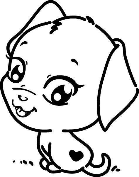 Disegno Da Colorare Di Cane Cucciolo Stile Chibi Kawaii Manga