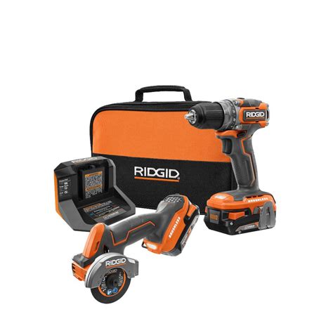 RIDGID 18 Volt SubCompact Lithium Ion Brushless Drill Kit 3 In Multi