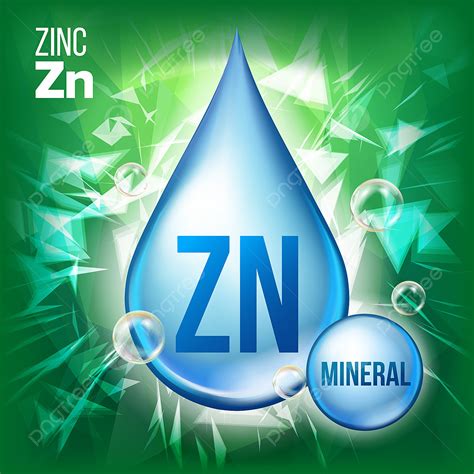 Zn Zink Vektor Mineral Blau Tropfen Symbol Vitamin Fl Ssigkeit