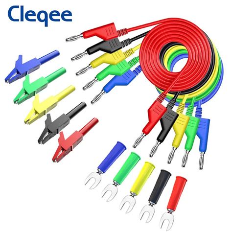 Cleqee Kit De Cables De Prueba P A Enchufe Banana Dual De Mm Con