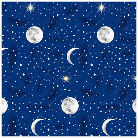 Premium Vector | A blue sky with the moon and stars