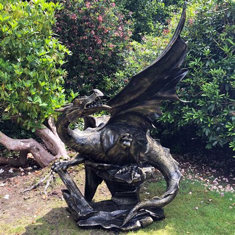 Mystical Dragon 232cm Bronze Metal Garden Statue