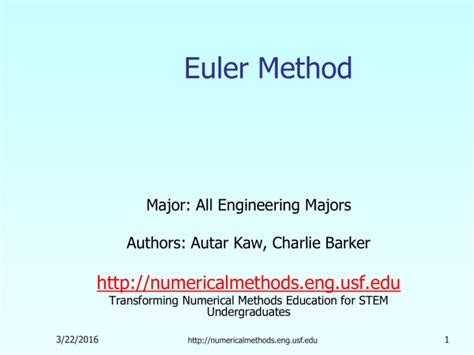 Euler Method For Solving Ordinary Differential Equations