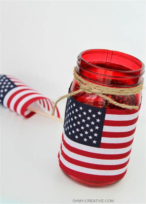 Flag Mason Jar Candle Holder Oh My Creative