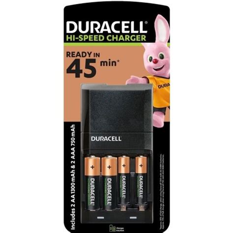 Duracell 45 Minutes Battery Charger With 2 Aa And 2 Aaa Just Electronics