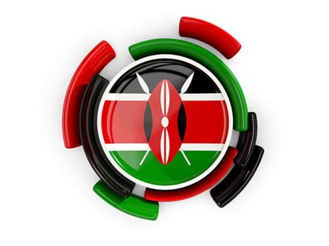 Round Flag With Pattern Illustration Of Flag Of Kenya