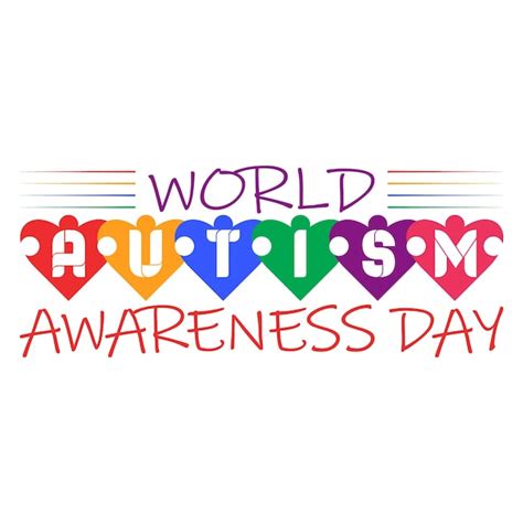 Premium Vector World Autism Awareness Day T Shirt Design Typography