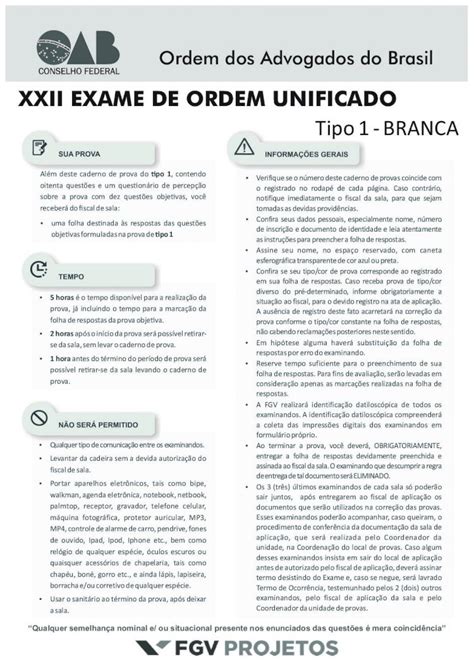 Pdf Xxii Exame De Ordem Unificado Caderno De Quest Es Tipo