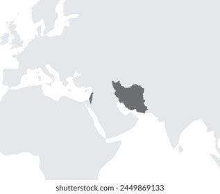 Iran Vs Israel Conflict Map Vector Stock Vector (Royalty Free ...