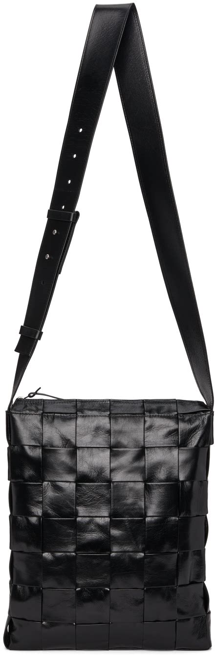 Bottega Veneta Black Paper Cassette Messenger Bag