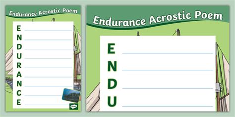 The Endurance Acrostic Poem Teacher Made Twinkl