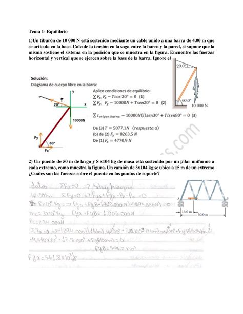 Joceo fisica Material para estudio Tema 1 Equilibrio 1 Un tiburón