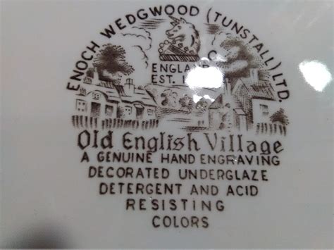 Vintage Enoch Wedgwood Tunstall Ltd Old English Village Brown And