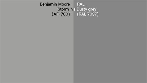 Benjamin Moore Storm AF 700 Vs RAL Dusty Grey RAL 7037 Side By Side