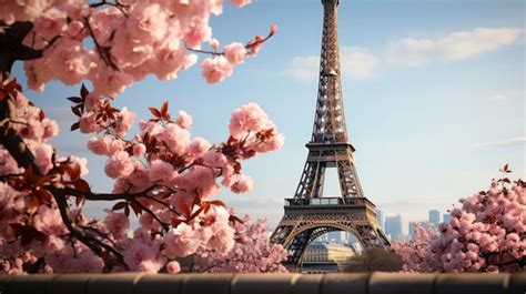 Premium Photo | Eiffel Tower Spring Morning Paris France HD Background ...