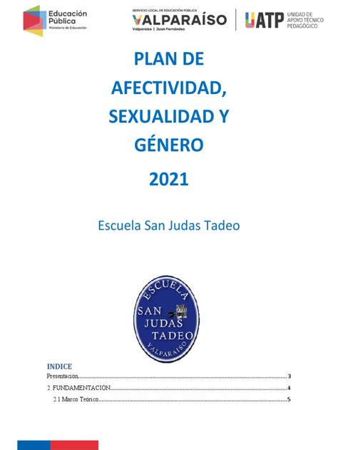 Plan De Sexualidad Afectividad Y Género 2021 Pdf La Sexualidad