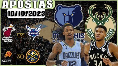 APOSTAS E PALPITES DE NBA PARA HOJE 10 10 MEM GRIZZLIES VS MIL BUCKS