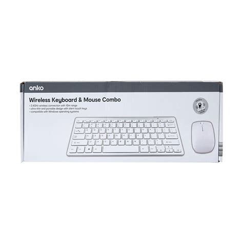 Wireless Keyboard And Mouse Combo White And Silver Kmart