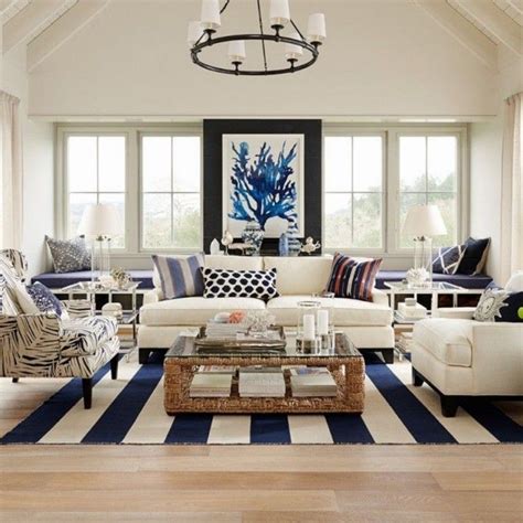 Navy Blue Inspirations For Spring Coastal Style Living Room Living