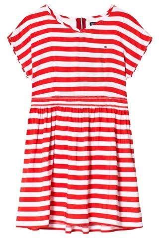 Tommy Hilfiger Red And White Stripe Ame Delightful Tee Dress Tee