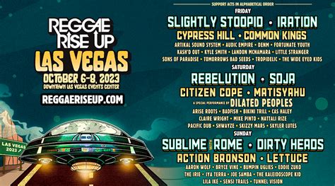 Vegas Schedule Reggae Rise Up