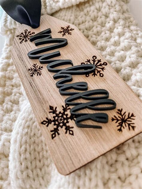 Stocking Tags Personalized Stocking Name Tags 3d Stocking Tags