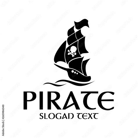 pirate logo concept black and white Stock Vector | Adobe Stock