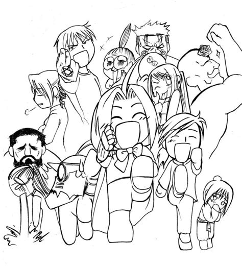 Fullmetal Alchemist Chibi Coloring Pages Fullmetal Alchemist Coloring