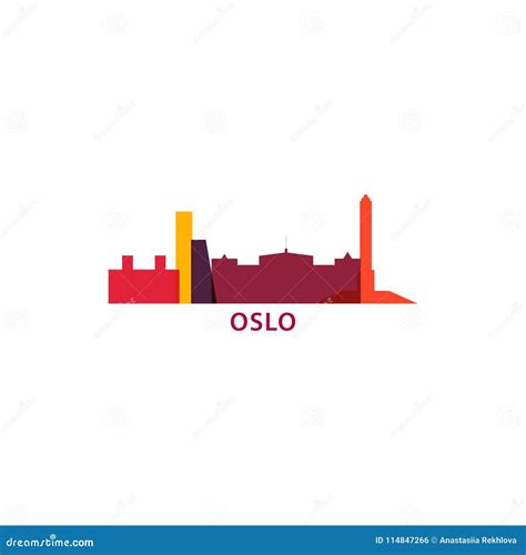 Oslo City Skyline Silhouette Vector Logo Illustration Stock Vector