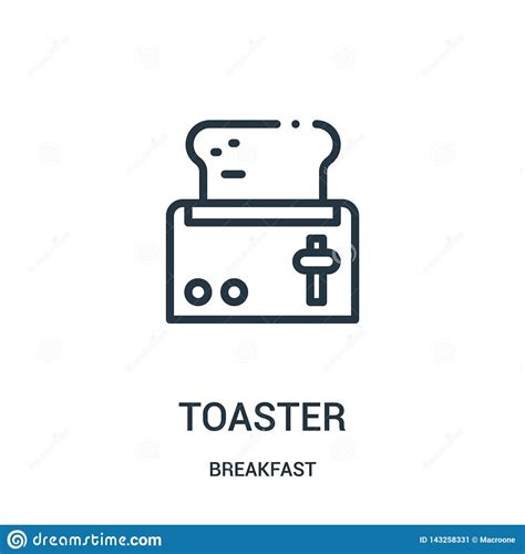 Vector Del Icono De La Tostadora De La Coleccin Del Desayuno Lnea