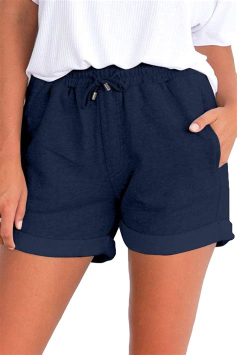 Corafritz Damen Sommer Shorts Taillentaschen Einfarbig Mit B Ndchen