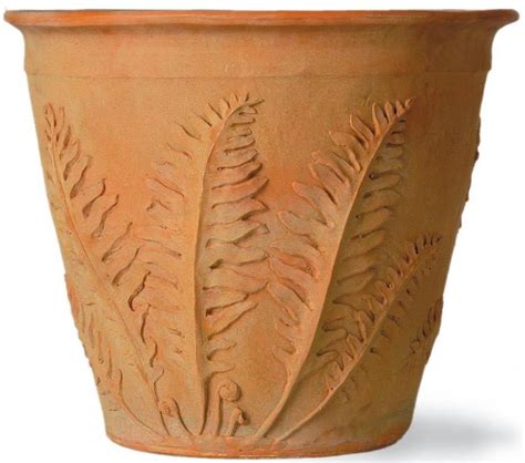 Fern Brown Fiberglass Round S Terracotta Planter Pot In Out D36 H29 Cm