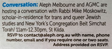 Video A Conversation With Rabbi Mike Moskowitz Aleph Melbourne