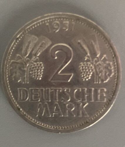 Münze 2 DM 2 Deutsche Mark 2DM 1951 G Trauben und Ähren Kursmünze eBay