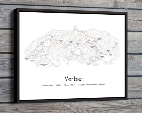 Verbier 4 Valleys Ski Piste Map Poster/print - Etsy