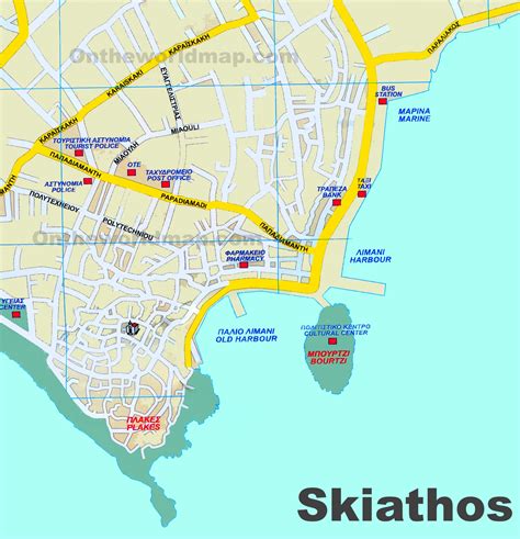 Skiathos Town tourist map - Ontheworldmap.com